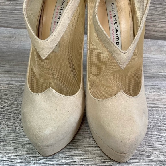 Chinese Laundry Kristen Letizia platform leather bootie 6 mesh and sweat heart - Picture 4 of 13